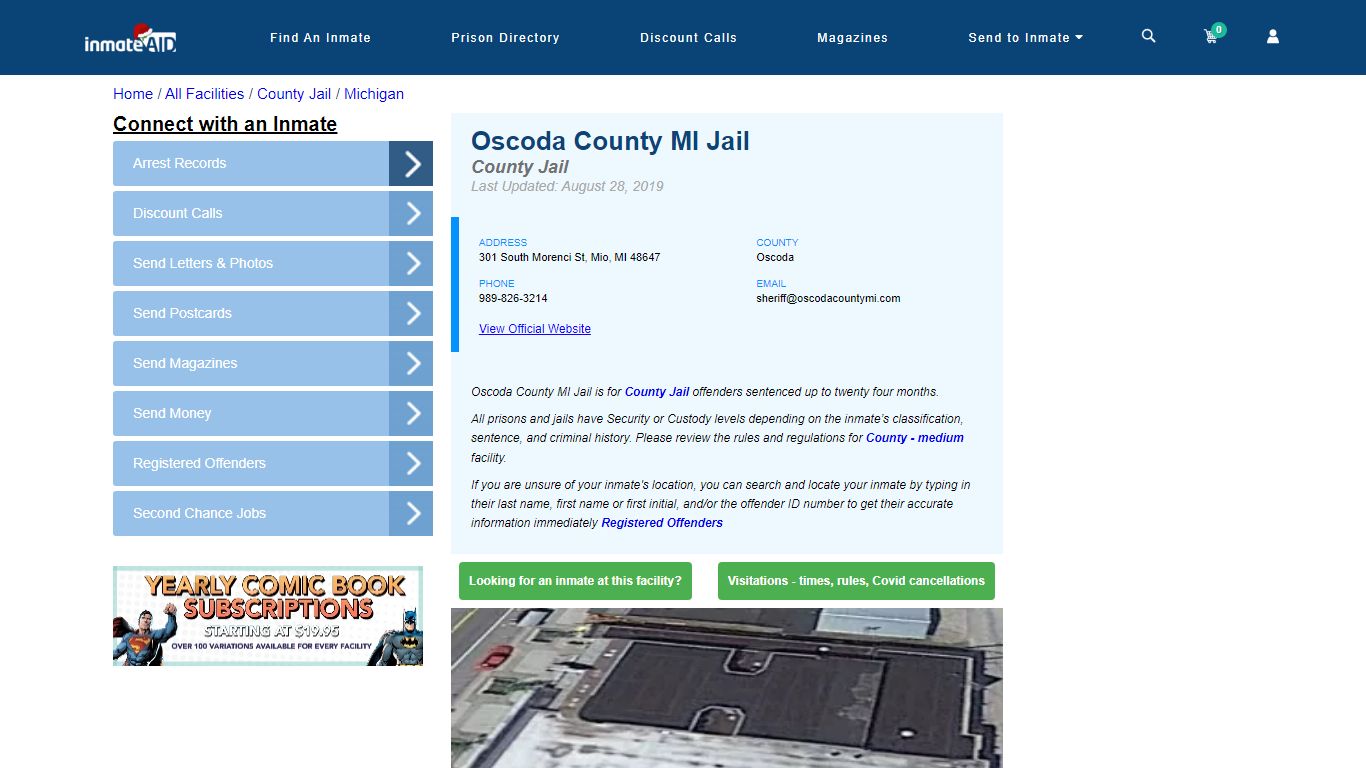 Oscoda County MI Jail - Inmate Locator - Mio, MI