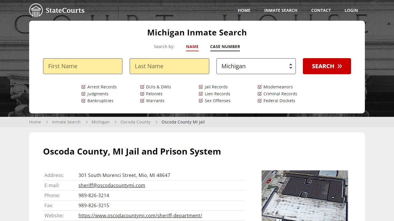 Oscoda County MI Jail Inmate Records Search, Michigan - State Courts